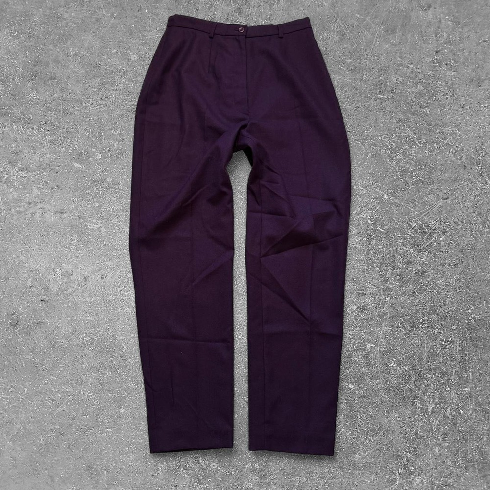 Gantos Vintage Purple 100% Pure Wool High Rise Straight Leg Dress Pants Size 10